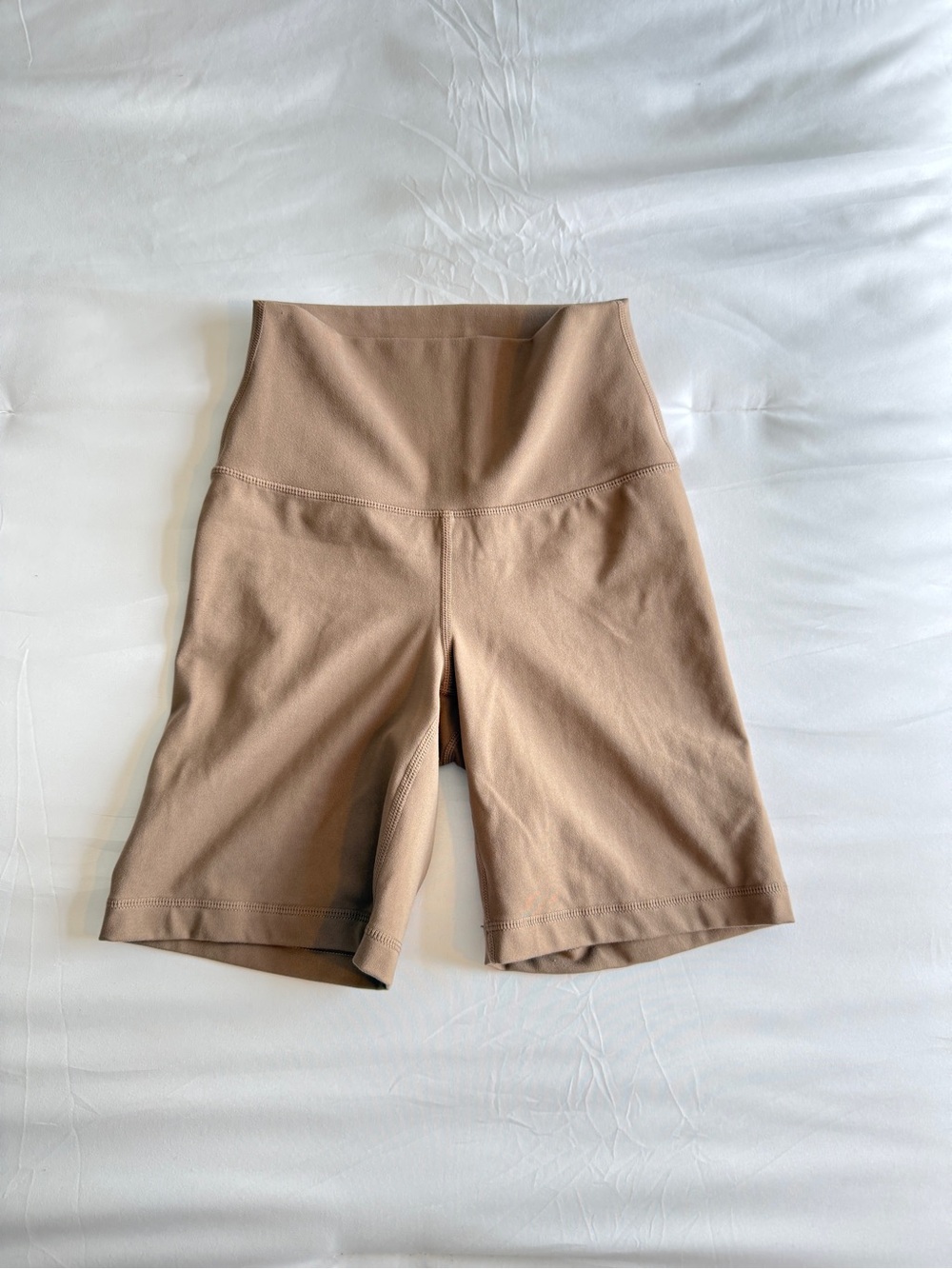Yogalicious High-Waist Biker Shorts in Light Brown - Women